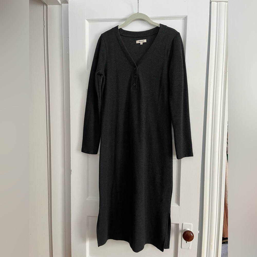 Madewell Henley Long Sleeve Midi Dress